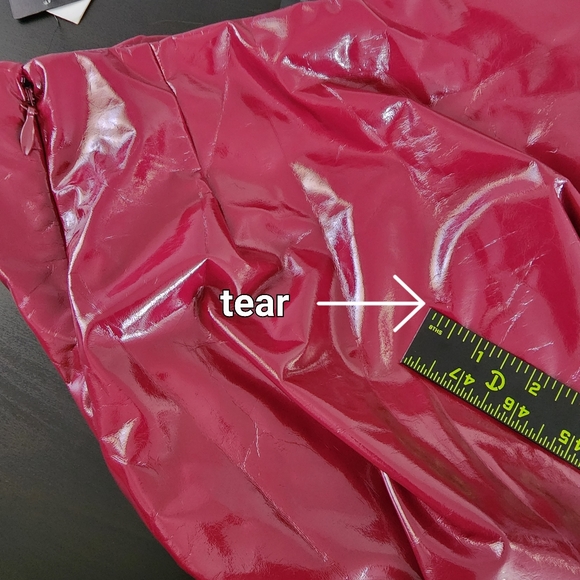 Guess NWT! Burgundy faux leather pants, size S - Picture 14 of 16